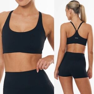 SECONDLEFT Racerback Sports Bra In Black Size Small